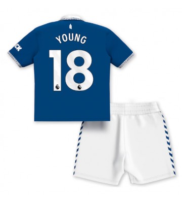 Everton Ashley Young #18 Primera Equipación Niños 2023-24 Manga Corta (+ Pantalones cortos)